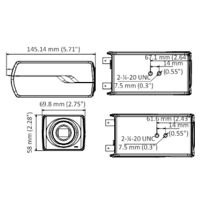 Корпусная HD-TVI камера DS-2CE37U8T-A