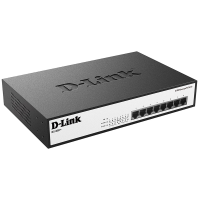 Неуправляемый сетевой коммутатор с PoE DES-1008P+