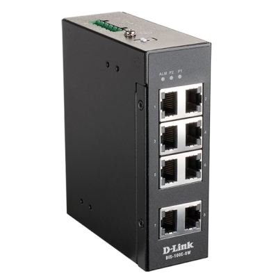 Промышленный неуправляемый сетевой коммутатор DIS-100E-8W