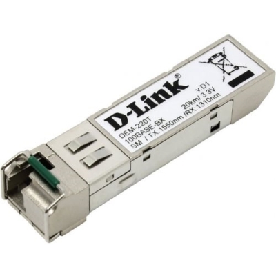 Одномодовый двунаправленный оптический SFP трансивер с WDM DEM-220T