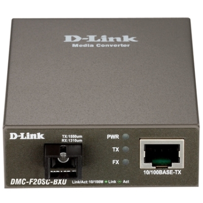 Оптический WDM медиаконвертер для одномодового кабеля DMC-F20SC-BXU