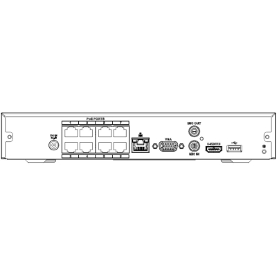 8 канальный IP видеорегистратор с 8 PoE портами RGI-0812P08