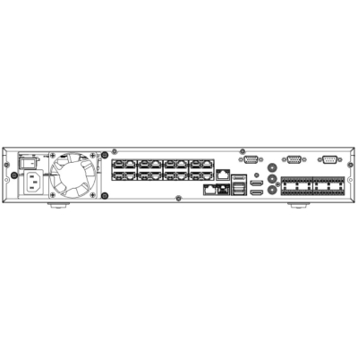 16 канальный IP видеорегистратор с 16 PoE портами RGI-1648P16