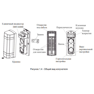 Извещатель охранный оптико-электронный линейный ТИС-2-75