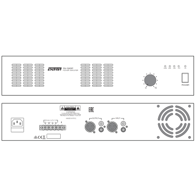 PA-1250P Профессиональный одноканальный трансляционный усилитель