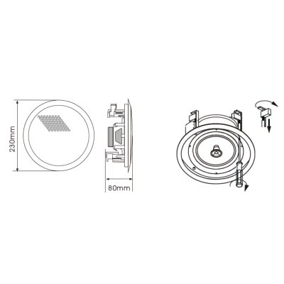 Громкоговоритель потолочный широкополосный, 6 Вт CSL-6T