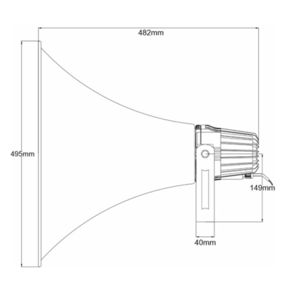Всепогодный рупорный громкоговоритель, 100 Вт HS-100T