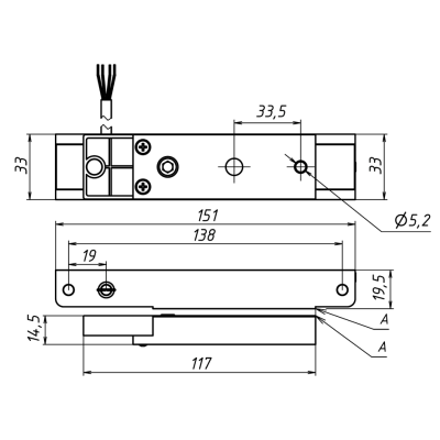 Электромагнитный замок с герконом ALM-150P (белый)