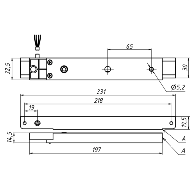 Электромагнитный замок с герконом ALM-200P (белый)