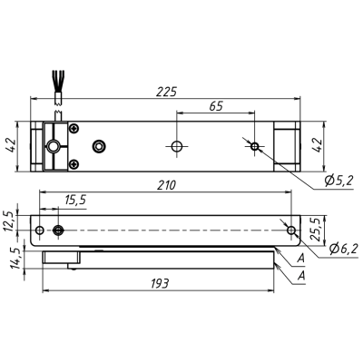 Электромагнитный замок с герконом ALM-400P (коричневый)