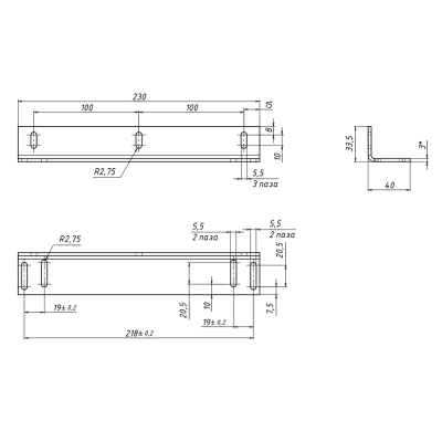 Уголок для монтажа корпуса замка ALM-200P Уголок 200P