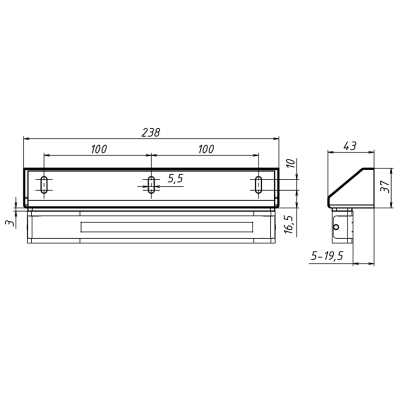 Монтажный комплект для корпуса замков ALM-200P и ALM-200FB MK 200