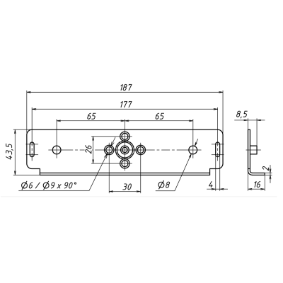 Монтажный комплект для якоря замков ALM-300P, ALM-400P и ALM-350FB MK 350-PD