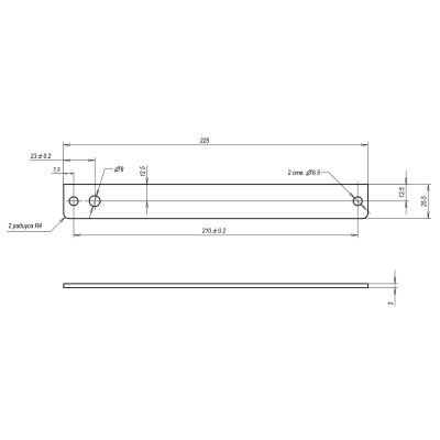 Планка для монтажа замка ALM-400P Планка 400P