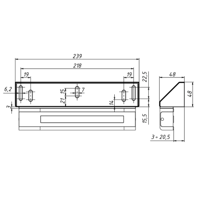Монтажный комплект для корпуса замка ALM-400P MK 400