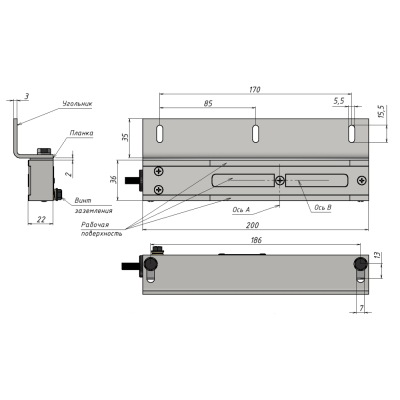 Взрывозащищенный электромагнитный замок с герконом ALM-FM-M21-G-M