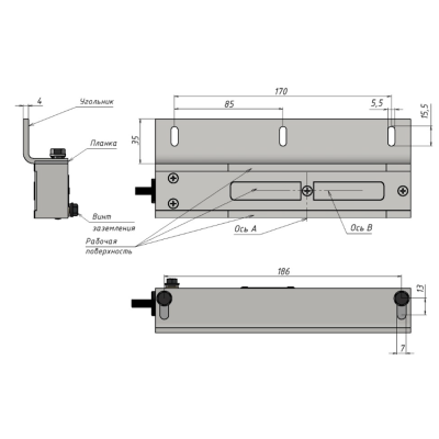 Взрывозащищенный электромагнитный замок ALM-FM-M22-M
