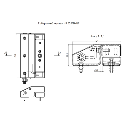 Монтажный комплект для замка ALM-350FB MK 350FB-GP