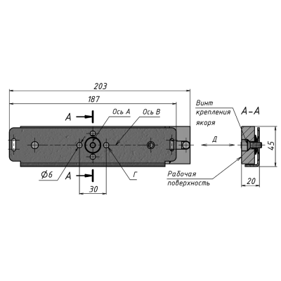 Взрывозащищенный электромагнитный замок с датчиком Холла ALM-FM-S01-G (PB)
