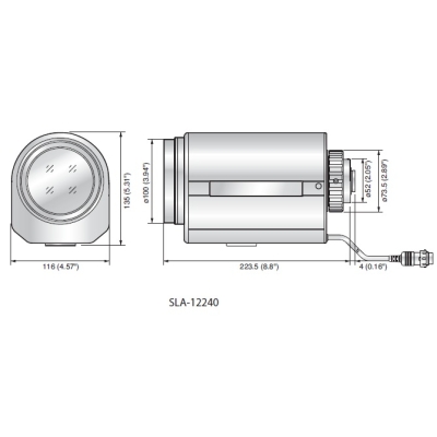 Электроприводной трансфокатор 1/2”, с креплением C-mount, 20x/10x SLA-12240/880