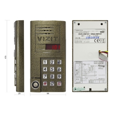 Блок вызова домофона многоабонентный БВД-SM101T