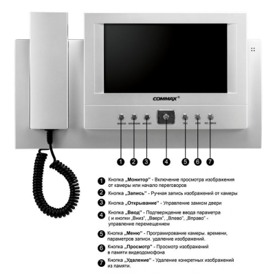 Монитор видеодомофона с регистратором CDV-72BXM / CDS-SDX