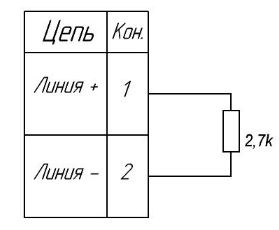 Схема подключения линии к согласующей коробке