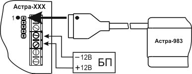 Схема подключения модуля "Астра-983"